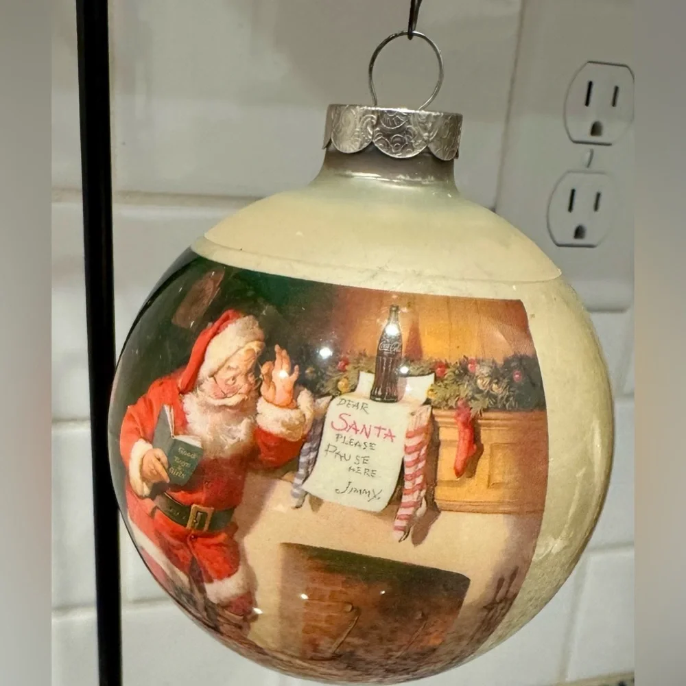 Vintage 1960’s‎ Coca Cola Glass Christmaf Ornaments Set of 3